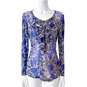 Karen Kane Sheer Top
Size XL
Ruffled Top with Neck Tie